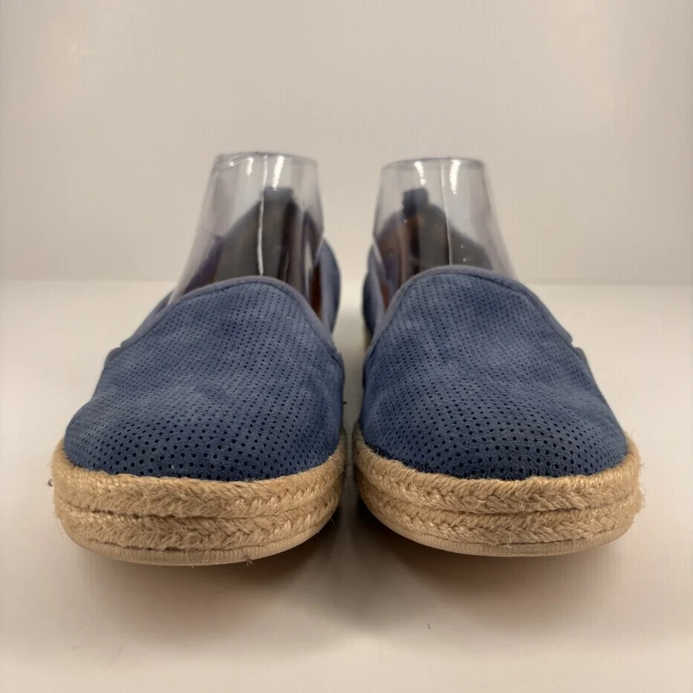 Clarks Azella Major Women's 11M Blue Suede‎ Perforated Espadrille Slip-On Flats